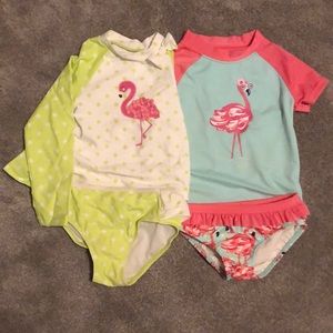 3 Rash Guard Swim Sets (2 w bottoms)